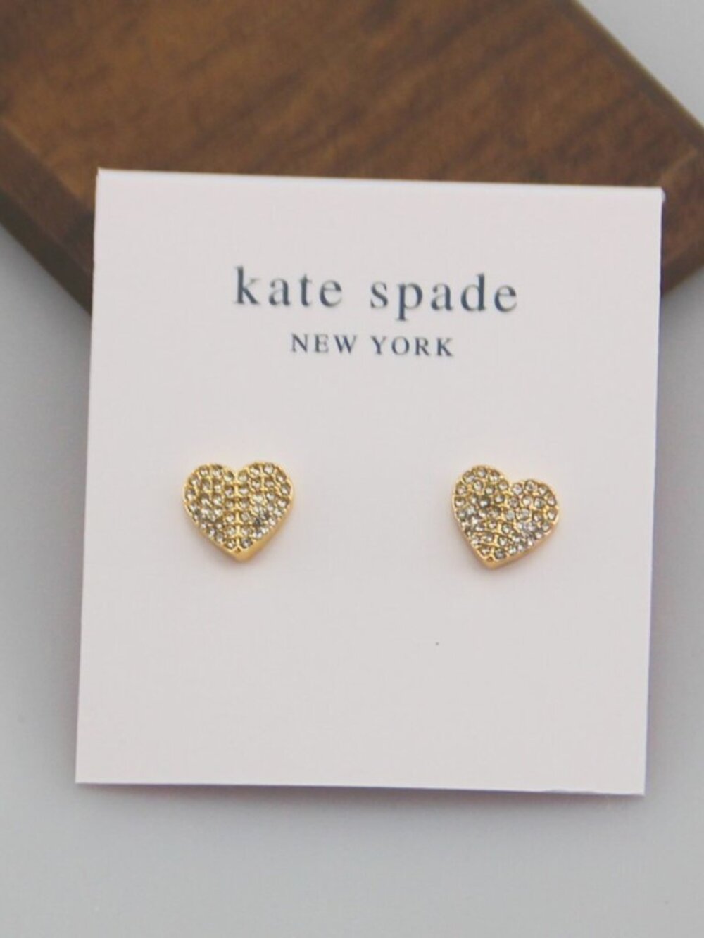 Kate Spade Peach Heart Inlaid Stud Earrings